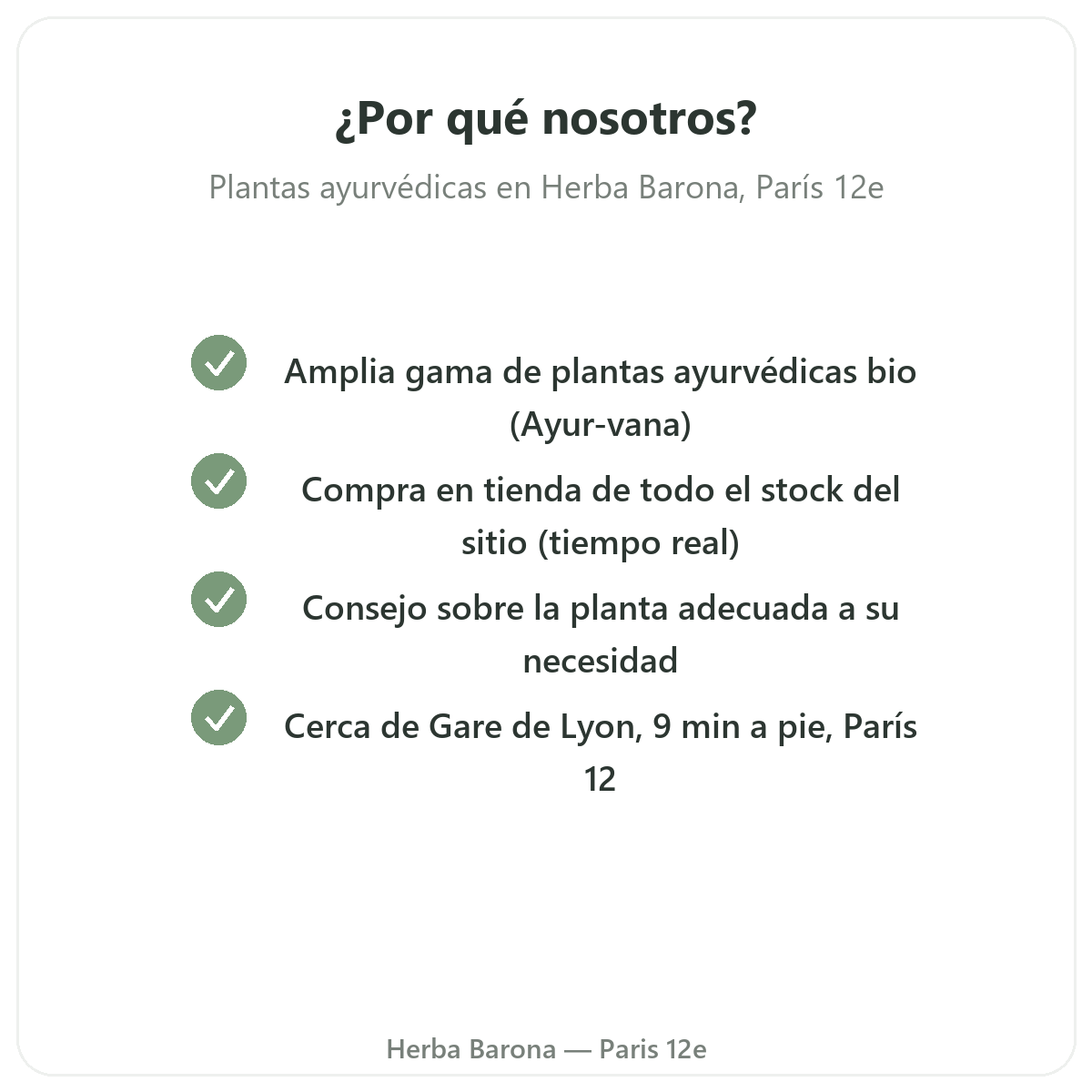 Por qué comprar plantas ayurvédicas en París en Herba Barona París 12e