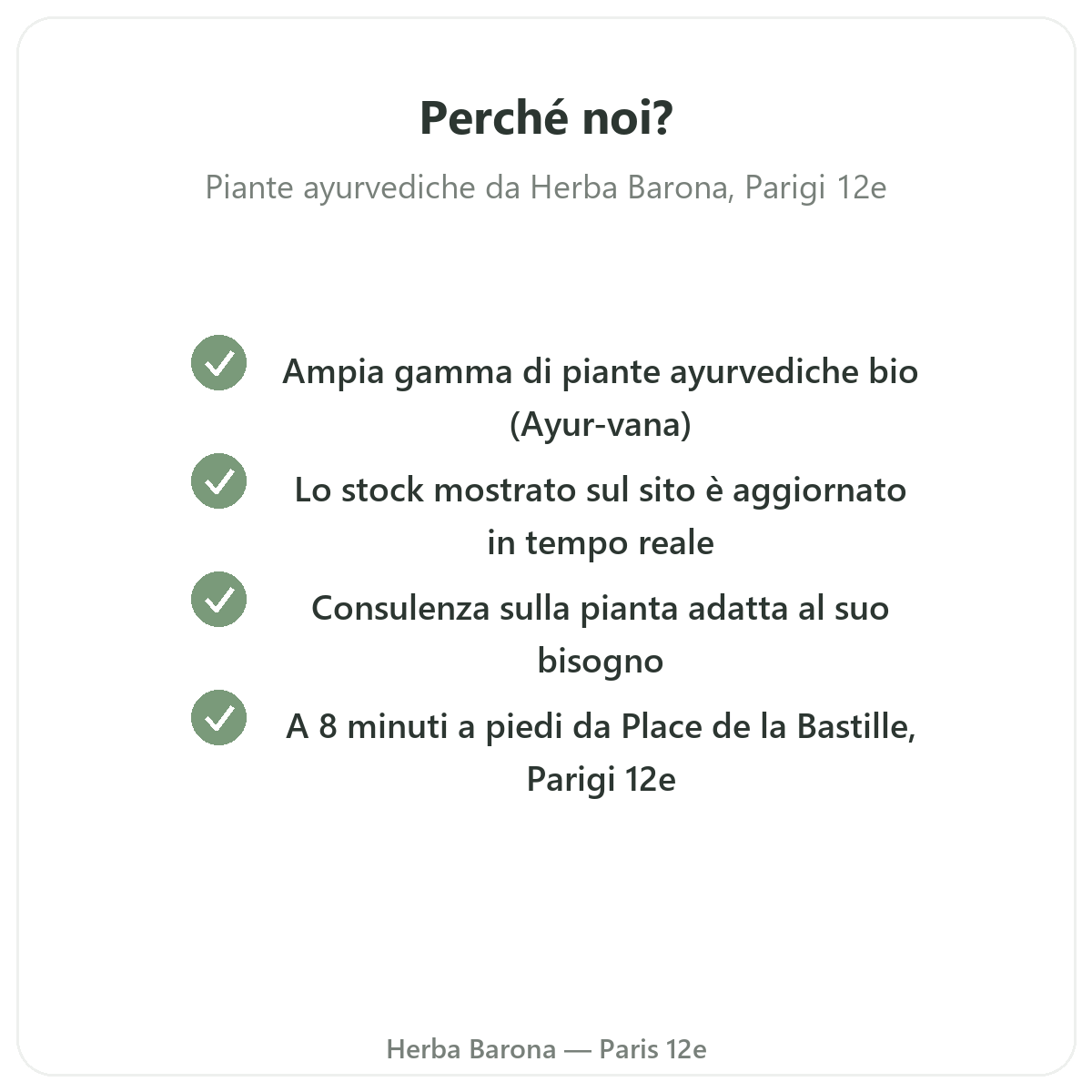 Perché acquistare piante ayurvediche a Parigi da Herba Barona Parigi 12e
