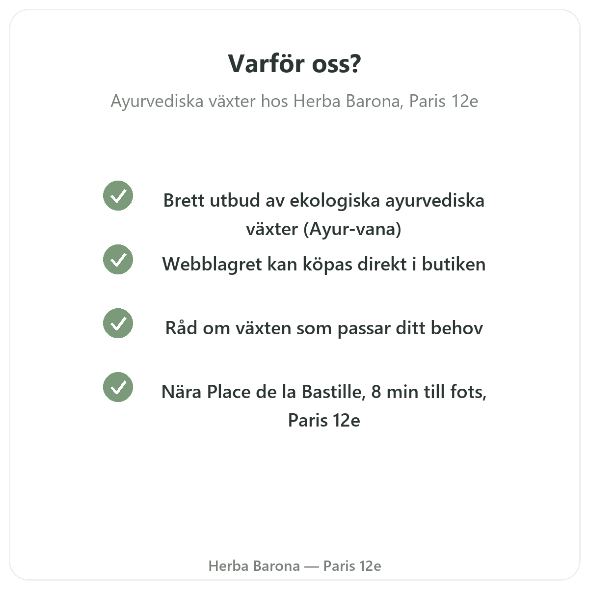 Varför köpa ayurvediska växter i Paris hos Herba Barona Paris 12e