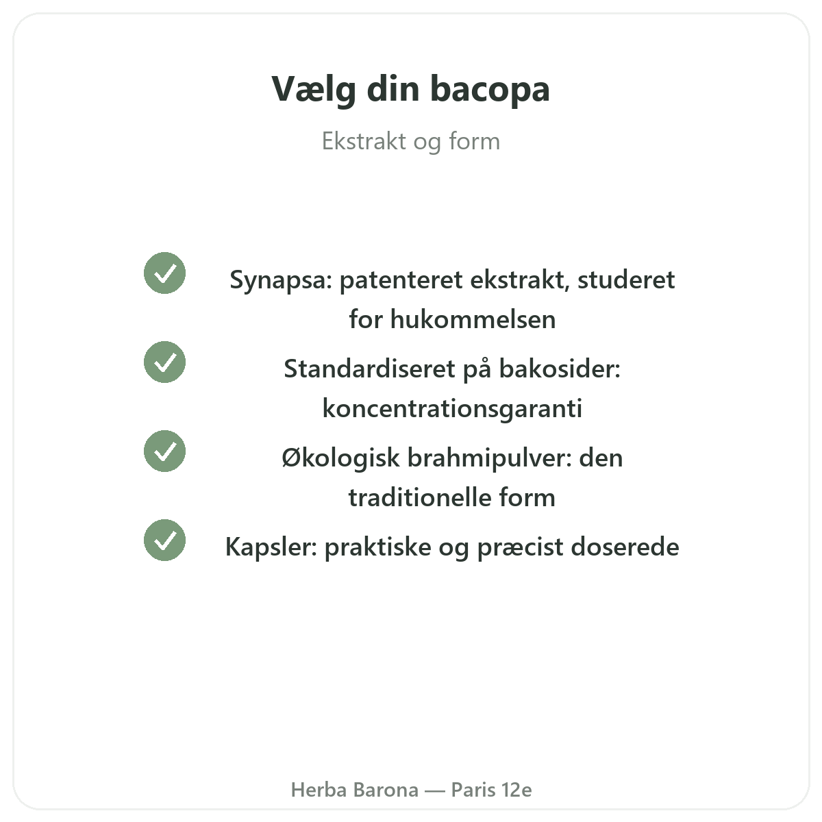 Bacopa Brahmi Paris Paris - kvalitetsløfter hos Herba Barona Paris 12