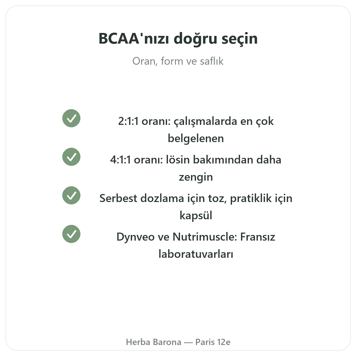 BCAA'nızı doğru seçin - oran, form ve saflık, Herba Barona Paris