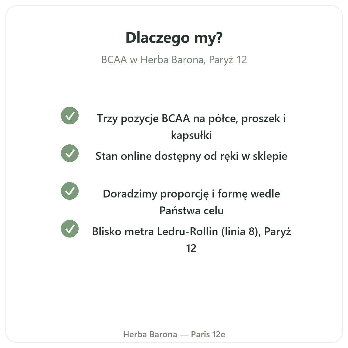 Dlaczego kupić BCAA w Herba Barona w Paryżu 12
