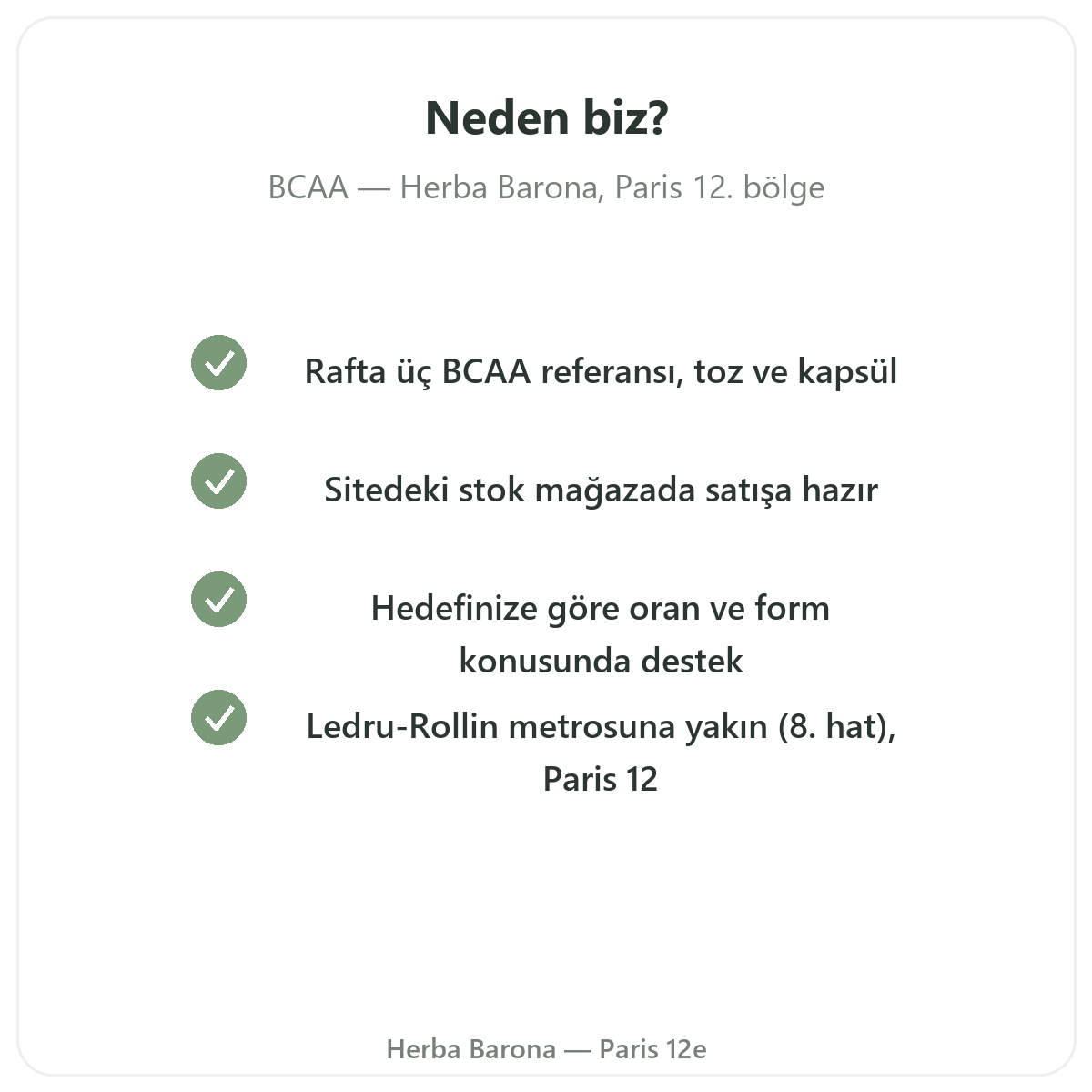 BCAA'yı neden Paris 12'deki Herba Barona'dan almalı