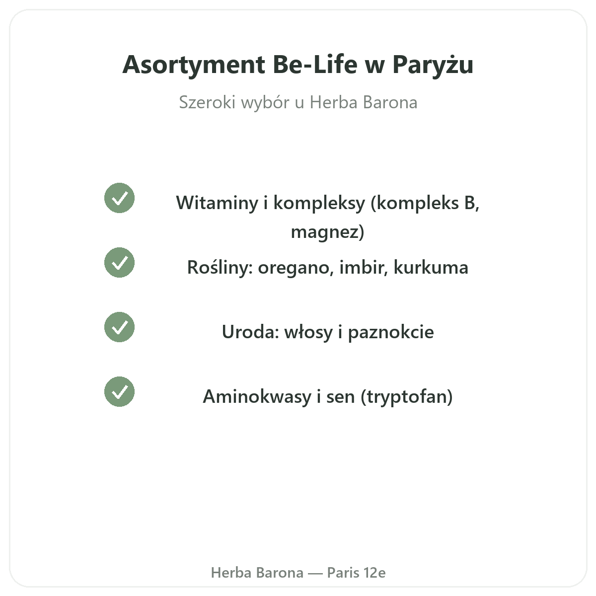 Oferta Be-Life w Paryżu u Herba Barona