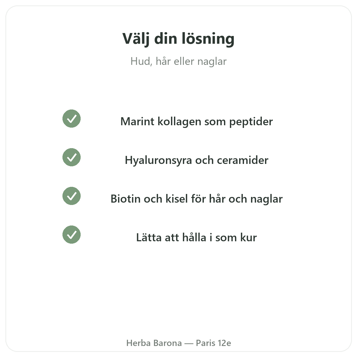 Skönhet hud hår Paris - kvalitetslöften hos Herba Barona Paris 12e