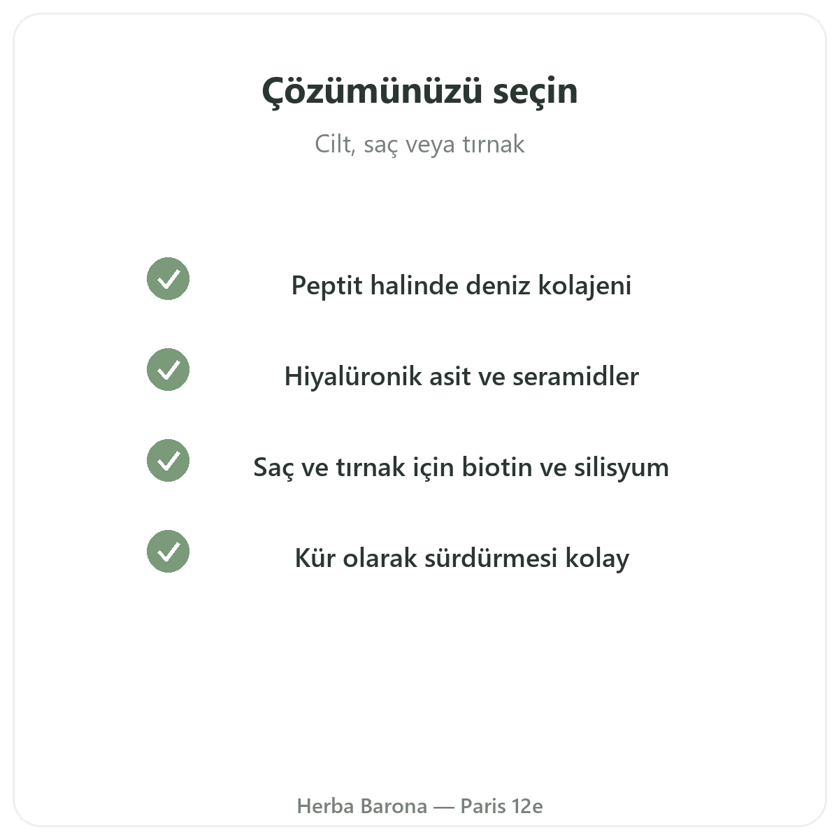 Cilt ve saç güzelliği Paris - Herba Barona Paris 12. bölgede kalite taahhütleri
