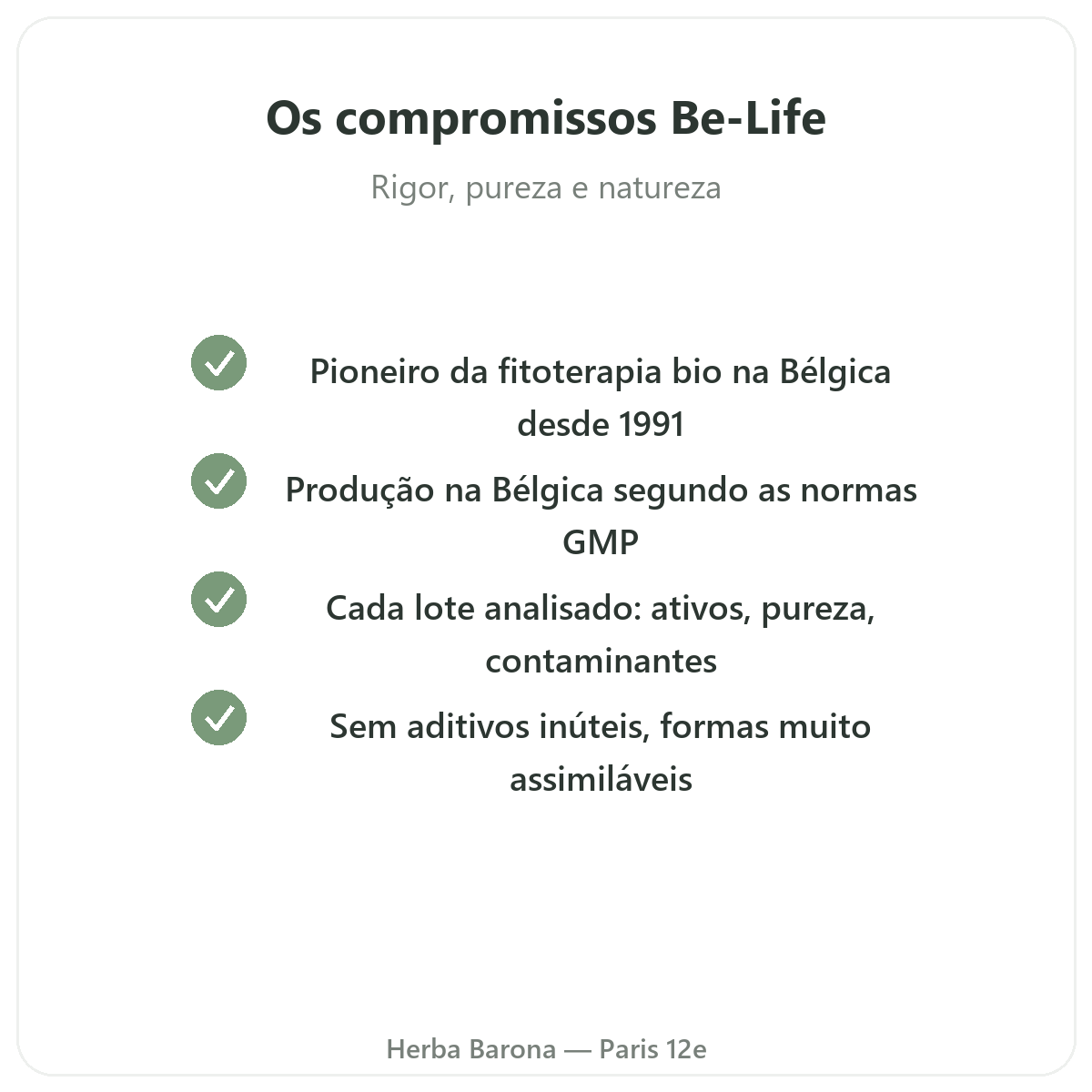 Be-Life Paris - compromissos de qualidade e matérias-primas patenteadas na Herba Barona