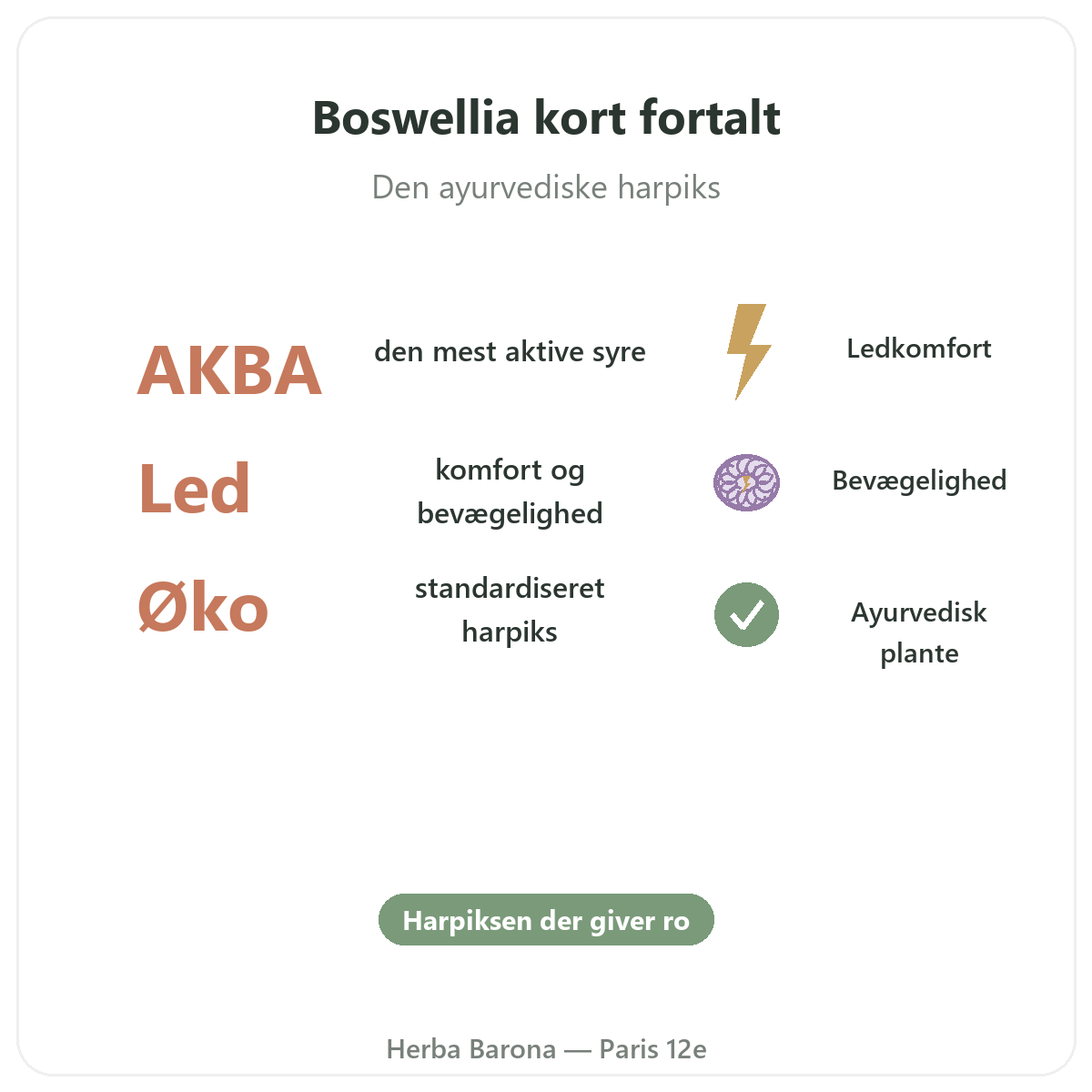 Boswellia Paris Paris i korte træk - nøgletal hos Herba Barona Paris 12