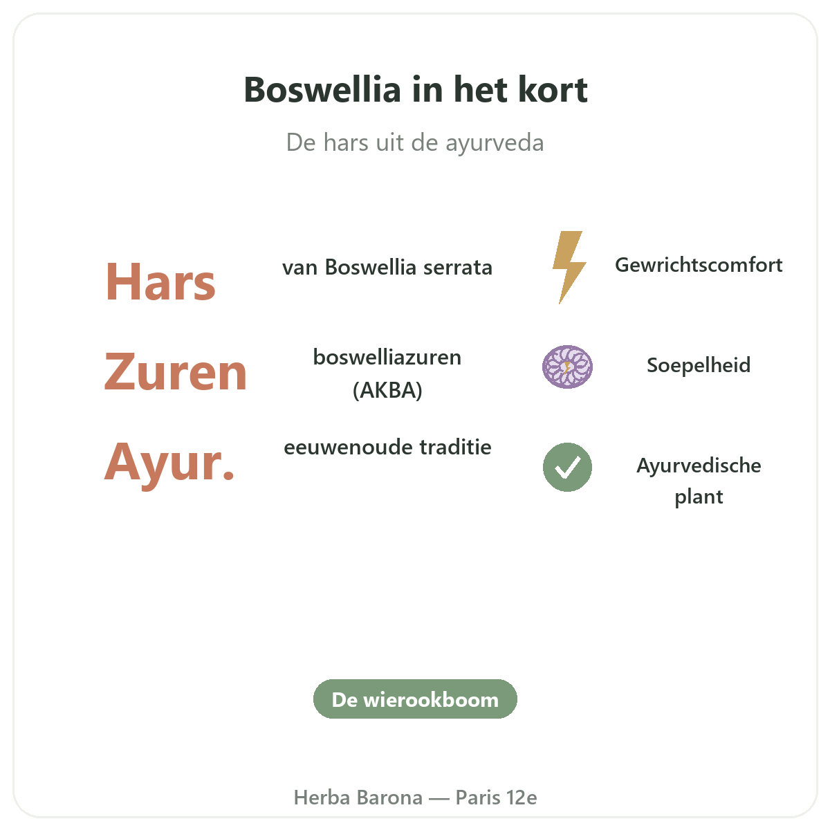Boswellia Paris Paris en bref - chiffres cles chez Herba Barona Paris 12e