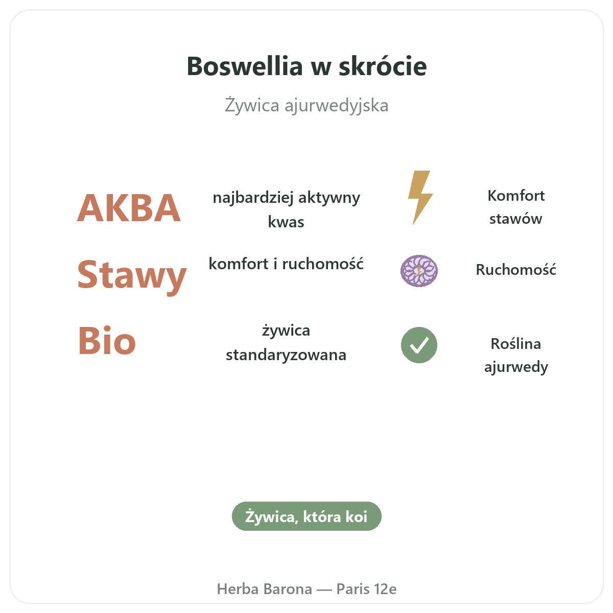 Boswellia w skrócie - kluczowe liczby w Herba Barona, wysyłka do Polski