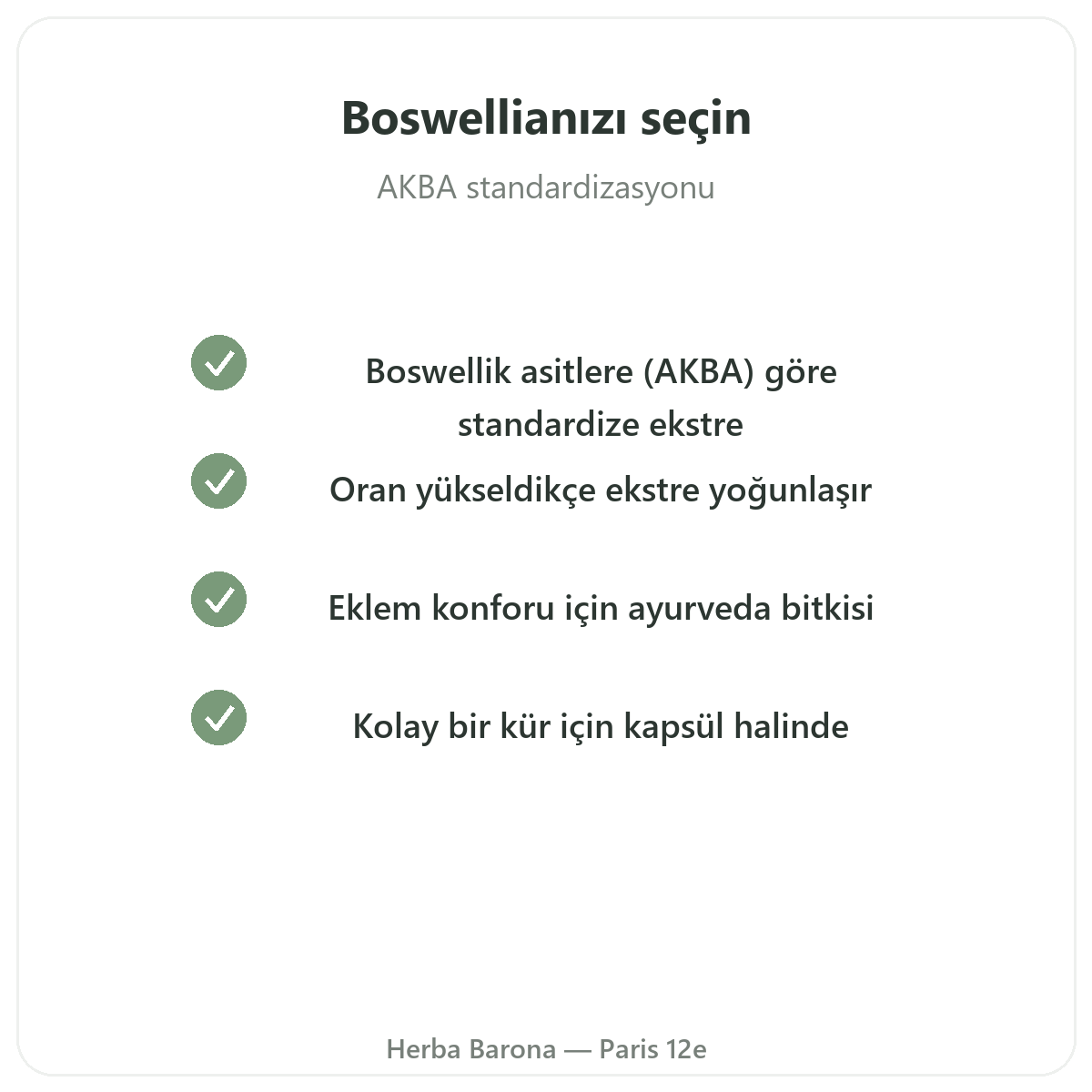 Boswellia Paris - kalite taahhütleri, Herba Barona Paris 12. bölge