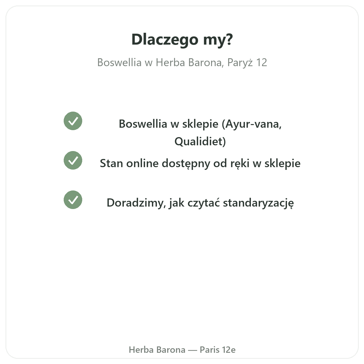 Dlaczego kupić Boswellia w Herba Barona - dostępna także w Polsce