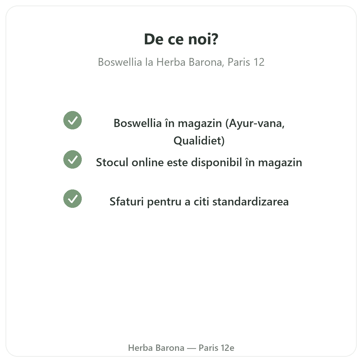 De ce să cumpărați Boswellia Paris la Paris de la Herba Barona Paris 12e
