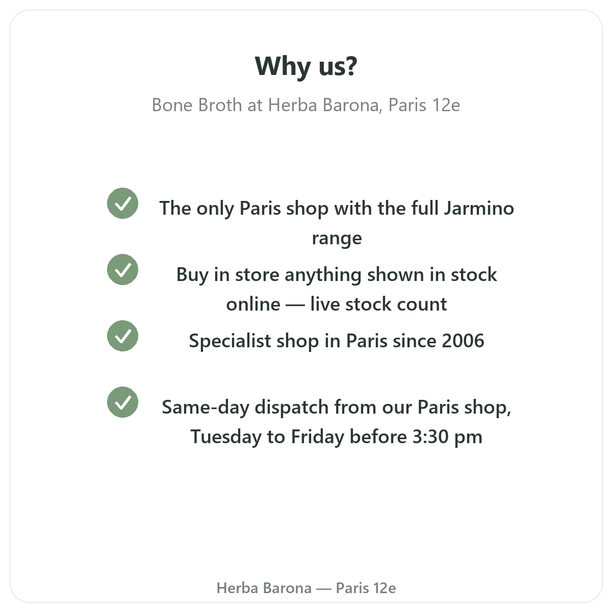 Comment utiliser le bouillon d'os — mode d'emploi Herba Barona Paris 12e