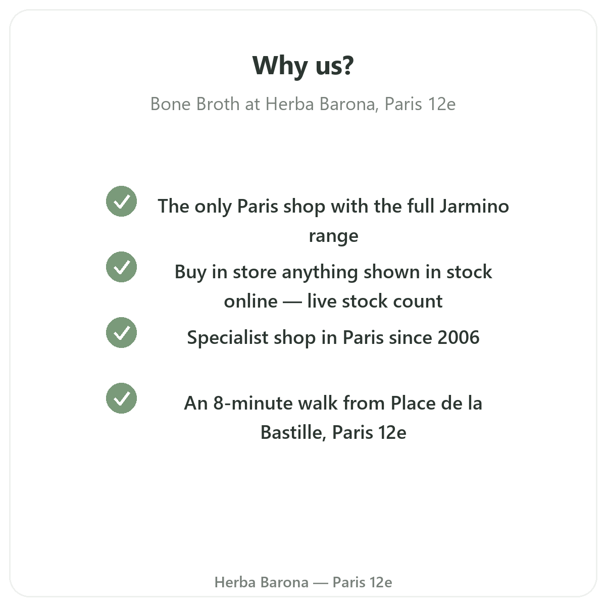 Pourquoi acheter du bouillon d'os à Paris chez Herba Barona Paris 12e