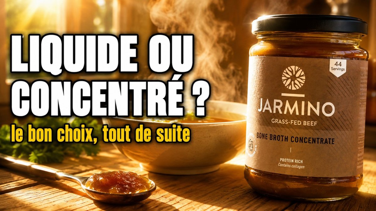 Vidéo bouillon d’os liquide ou concentré Jarmino Paris Herba Barona