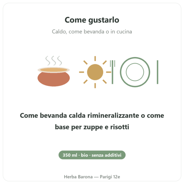 Brodo di verdure bio 350 ml – Jarmino modo d'uso e dosaggio Paris Herba Barona