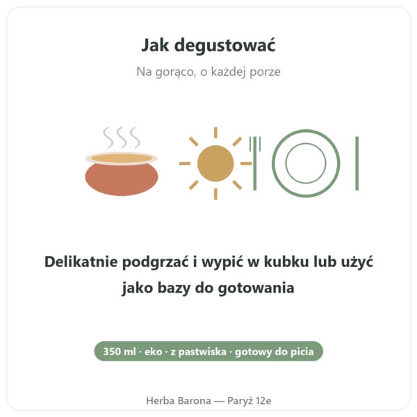 Bulion bio z kości wołowych 350 ml - Jarmino sposób użycia i dawkowanie Paris Herba Barona