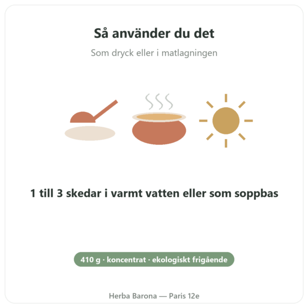 Buljongkoncentrat av kycklingben (410g) – Jarmino användning och dosering Paris Herba Barona