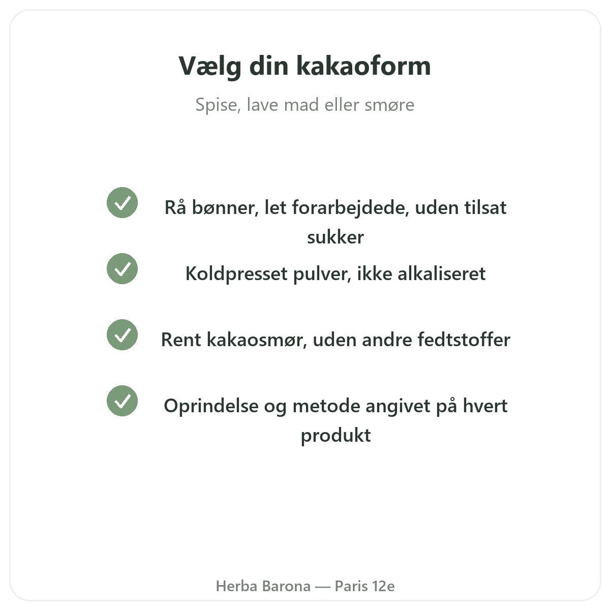 Rå kakao Paris Paris - kvalitetsløfter hos Herba Barona Paris 12
