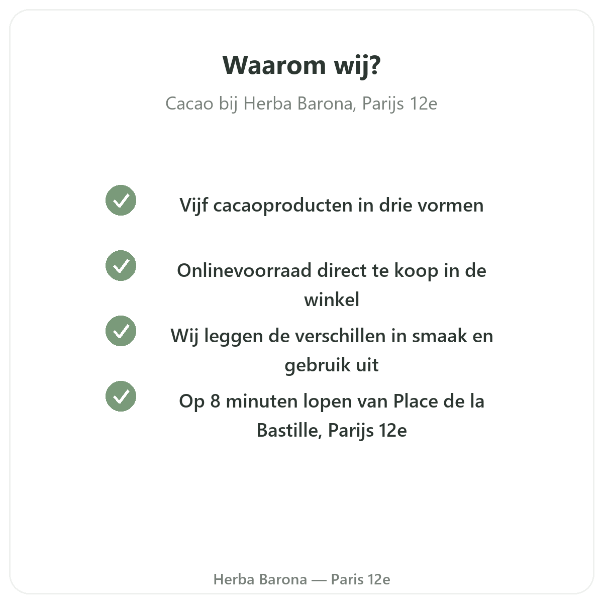 Waarom rauwe cacao kopen bij Herba Barona in Parijs 12e