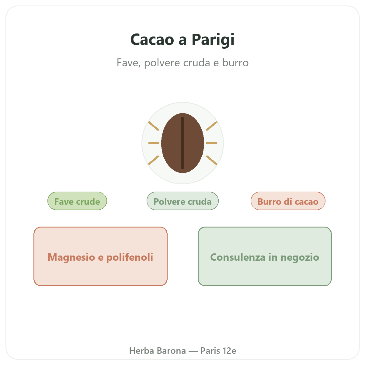 Cacao crudo Parigi - presentazione del marchio da Herba Barona Parigi 12e