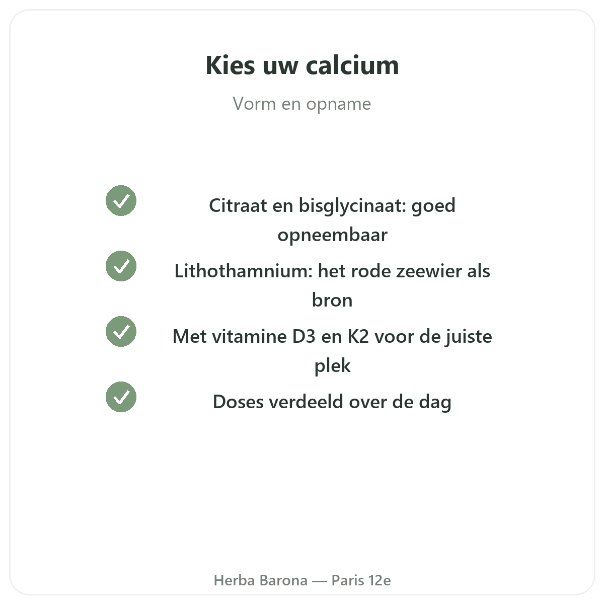 Calcium - actifs cles a choisir chez Herba Barona Paris 12e