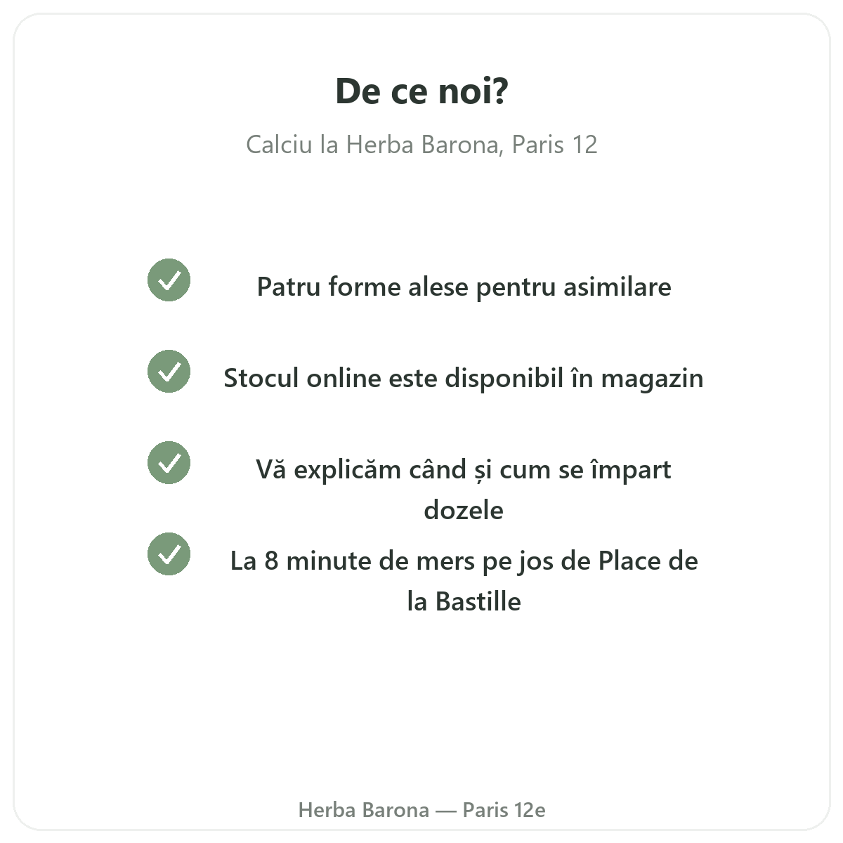 De ce să cumpărați Calciu la Paris de la Herba Barona Paris, arondismentul 12