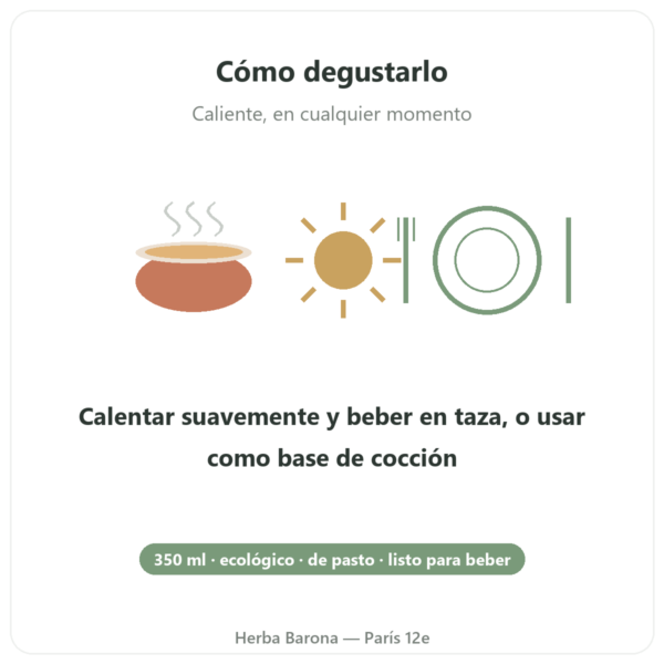 Caldo de Huesos de Vacuno Bio – 350 ml – Jarmino modo de empleo y dosis Paris Herba Barona
