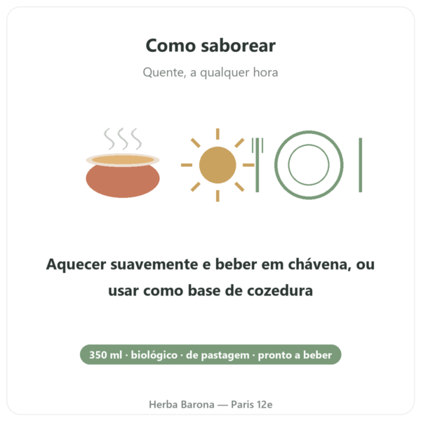 Caldo de ossos de vaca biológico 350 ml – Jarmino modo de uso e dosagem Paris Herba Barona
