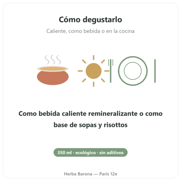 Caldo de Verduras Bio – 350 ml – Jarmino modo de empleo y dosis Paris Herba Barona