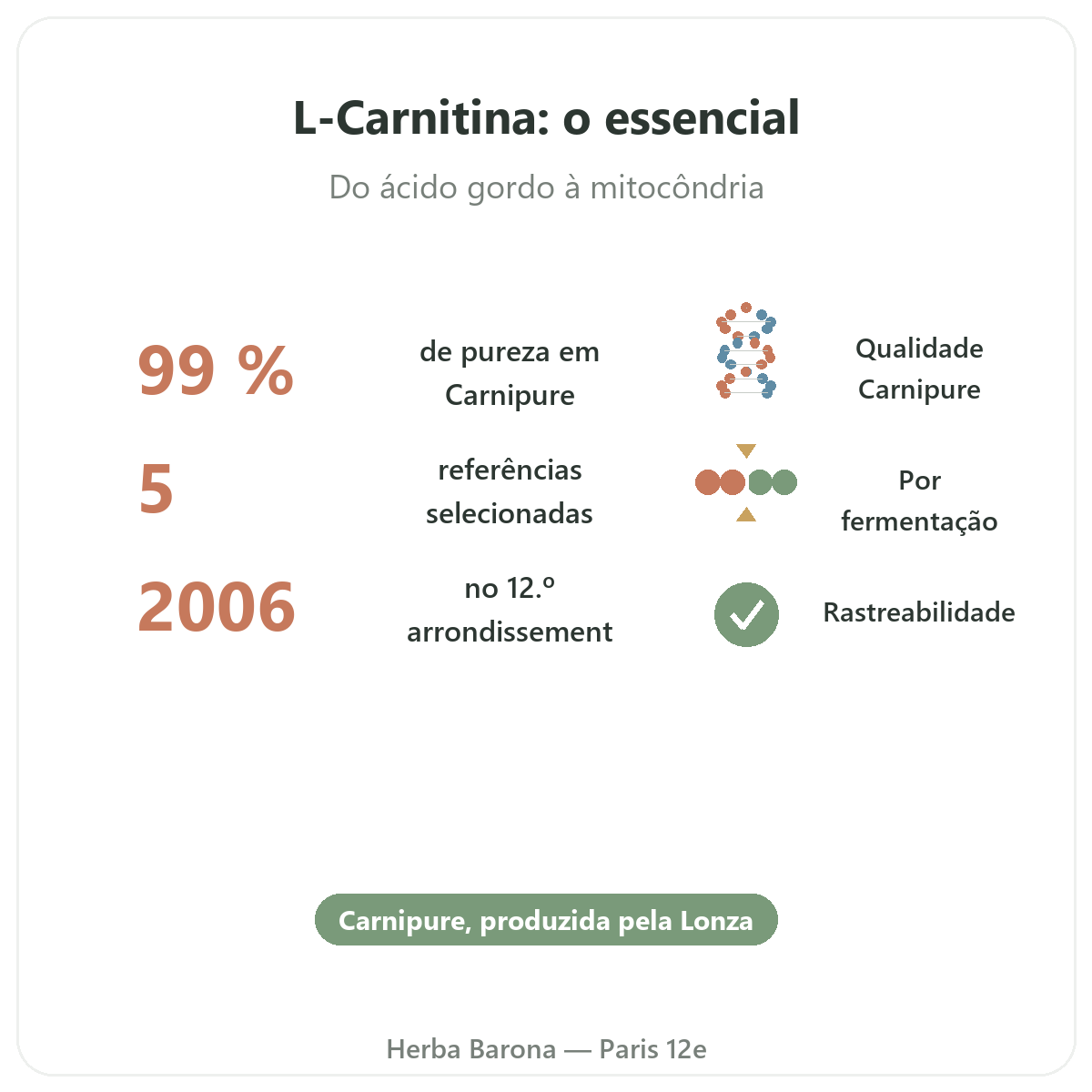 L-Carnitina em Paris, em resumo - números-chave na Herba Barona, Paris 12e