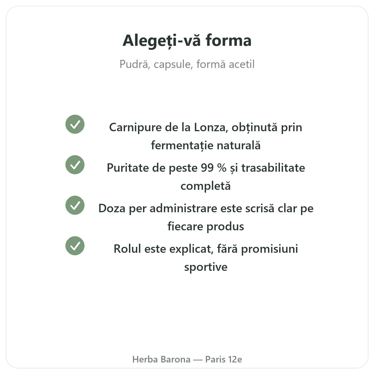 L-Carnitine Paris Paris - engagements qualite chez Herba Barona Paris 12e