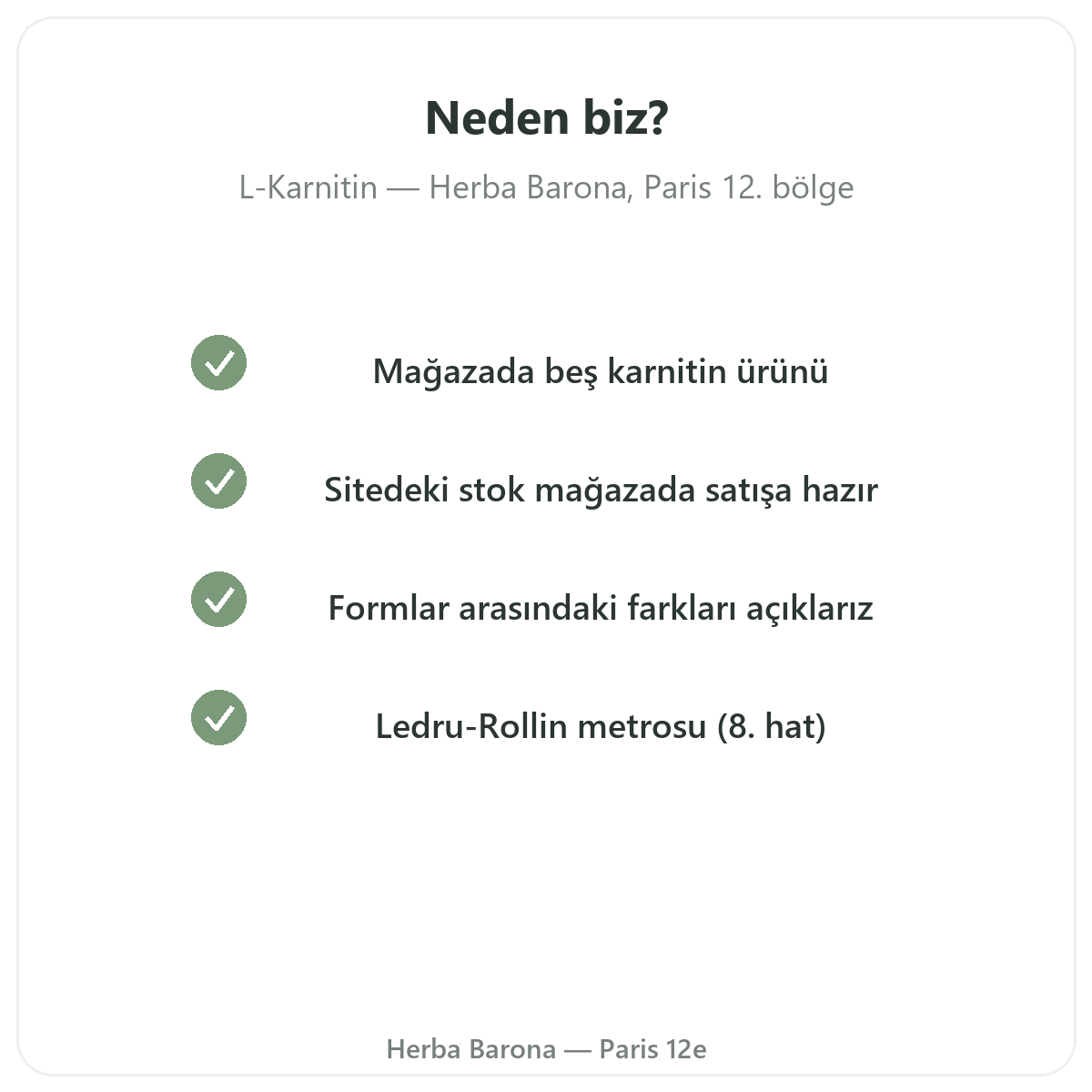 L-Karnitin Paris’i neden Paris’te Herba Barona’dan almalısınız
