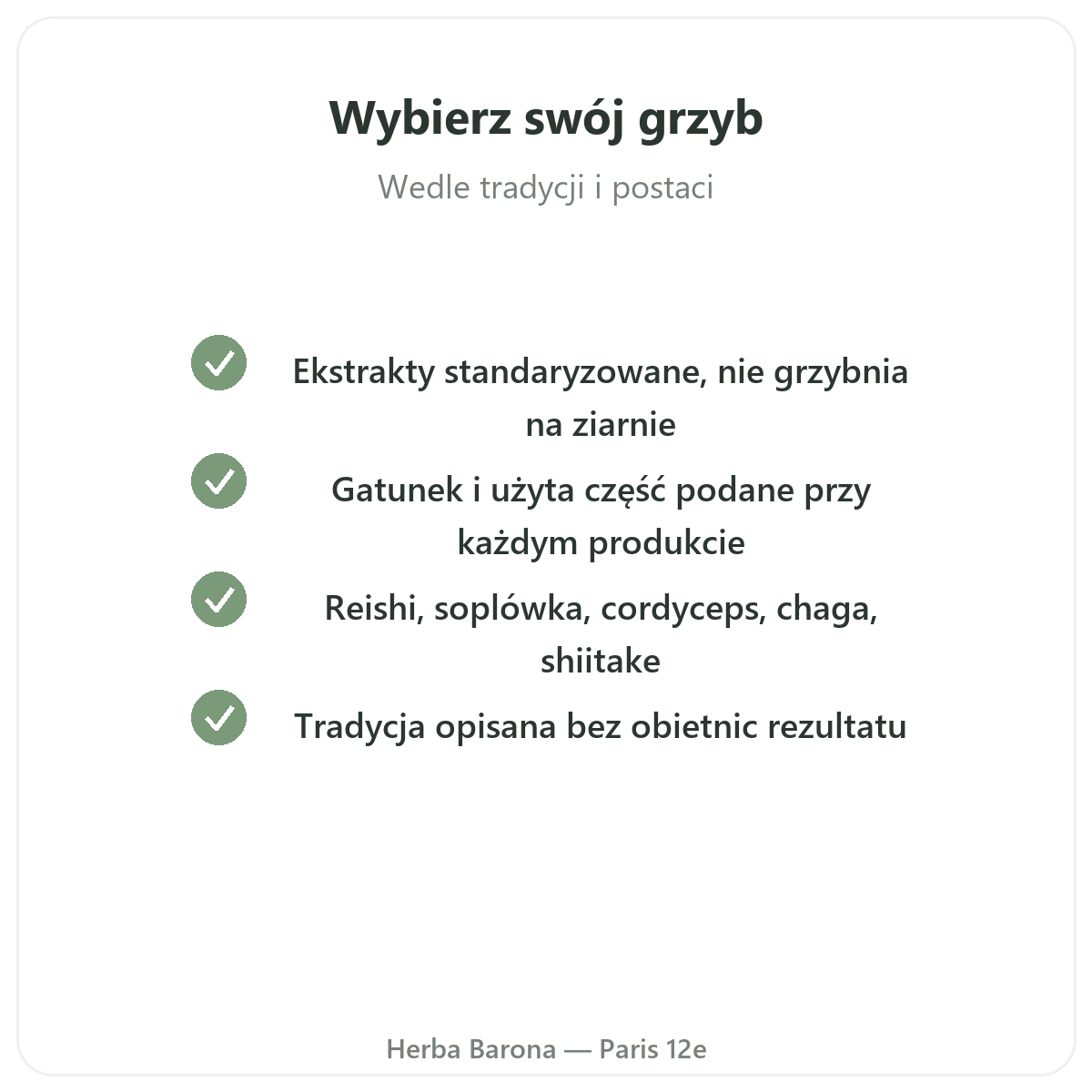 Grzyby prozdrowotne - kluczowe składniki do wyboru w Herba Barona - wysyłka do Polski