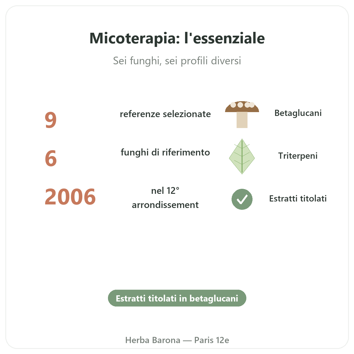 Funghi benessere in breve - dati chiave da Herba Barona Parigi 12e