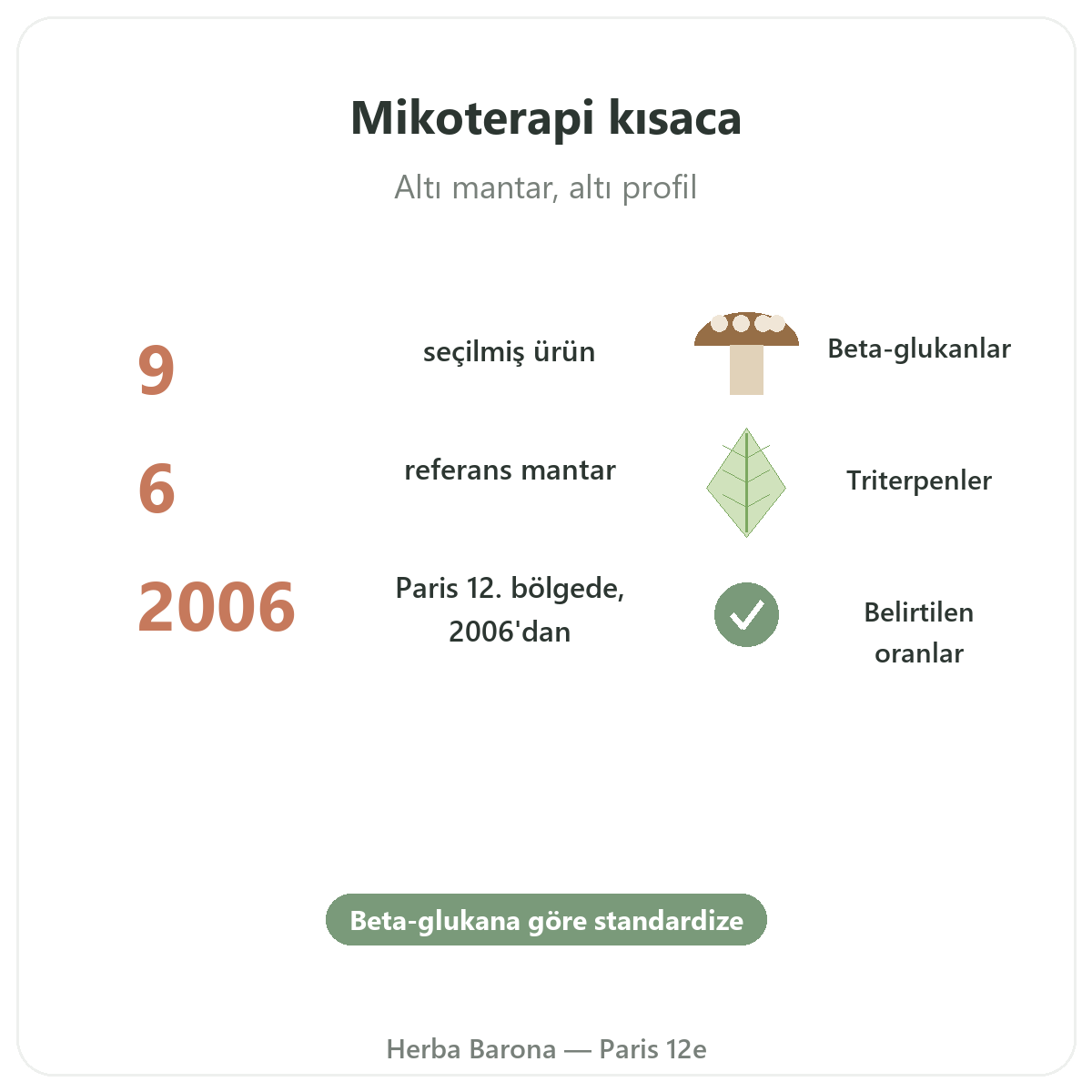Tıbbi mantarlar özet - Herba Barona Paris 12. bölgede önemli rakamlar