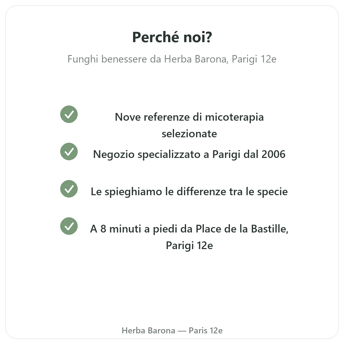 Perché acquistare Funghi benessere a Parigi da Herba Barona Parigi 12e