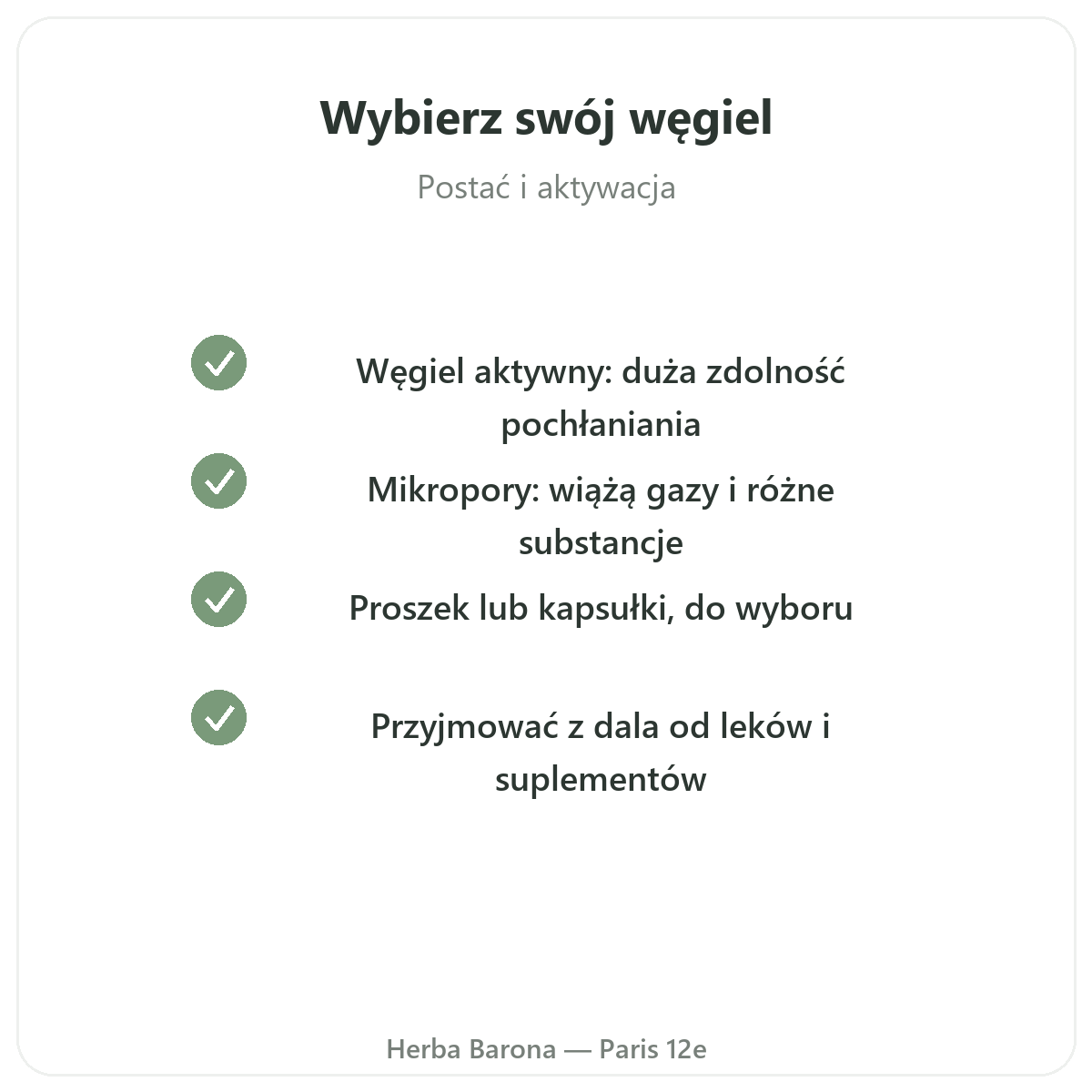 Węgiel roślinny - zobowiązania jakościowe Herba Barona, Paryż 12