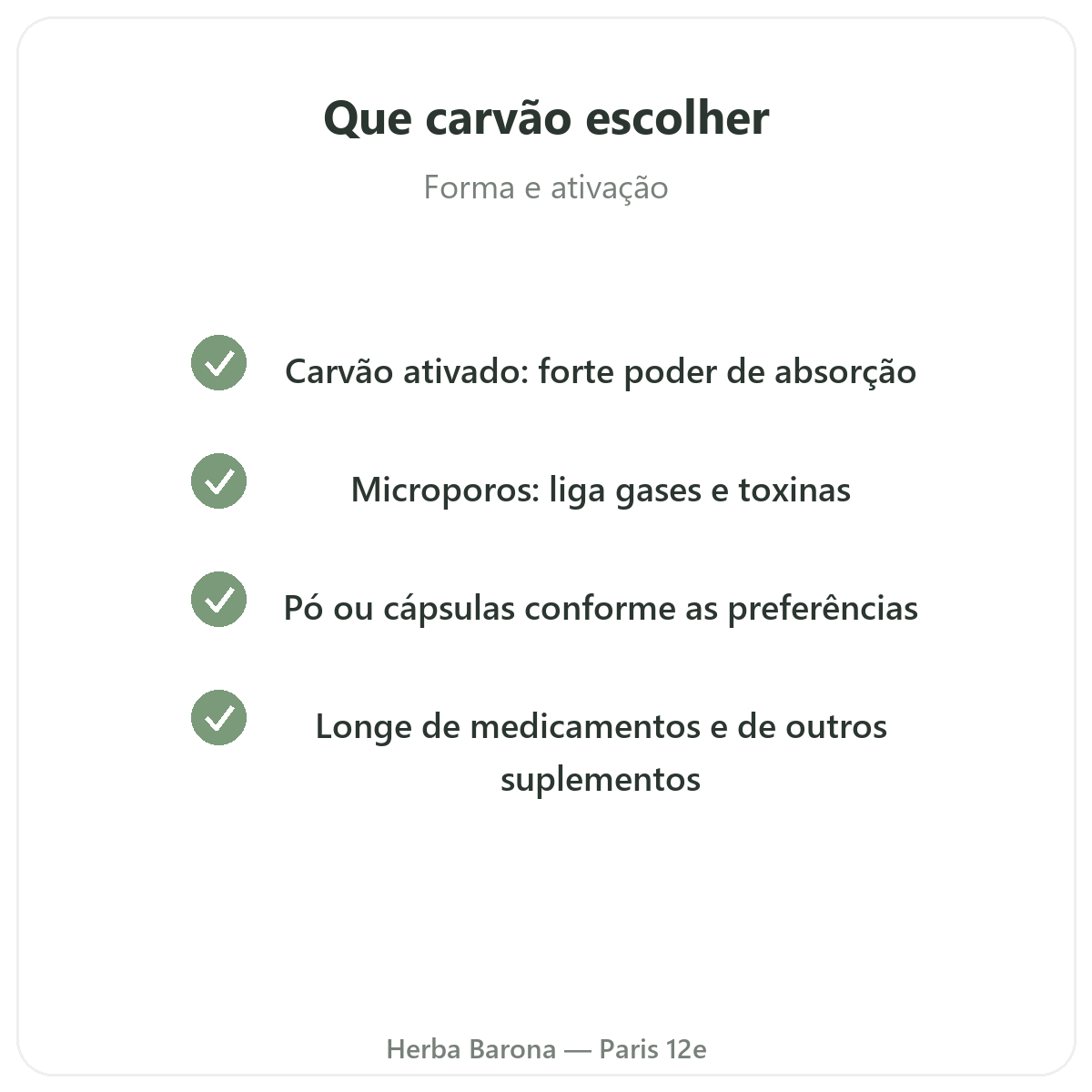 Carvão vegetal em Paris - compromissos de qualidade na Herba Barona Paris 12e