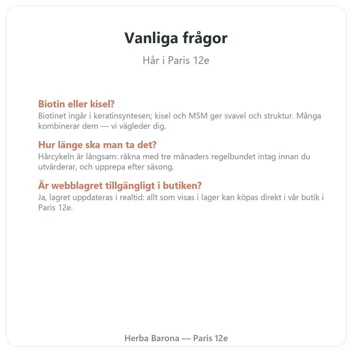 Vanliga frågor om hårtillskott i Paris – Herba Barona Paris 12e
