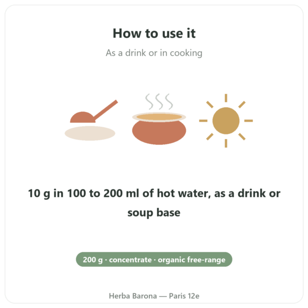 Chicken Bone Broth Concentrate 200g - Jarmino directions and dosage Paris Herba Barona