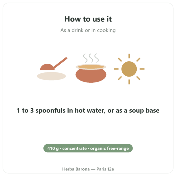 Chicken Bone Broth Concentrate 410g - Jarmino directions and dosage Paris Herba Barona