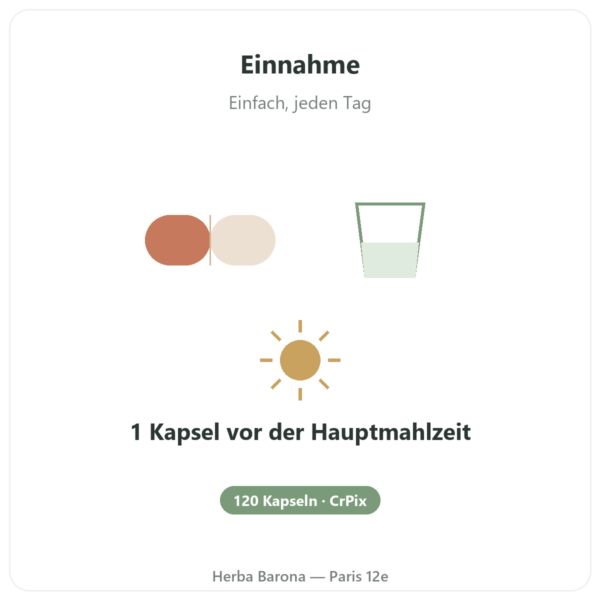 Chrompicolinat CrPix® 200 µg – Novoma – 120 Kapseln Qualität Paris Herba Barona