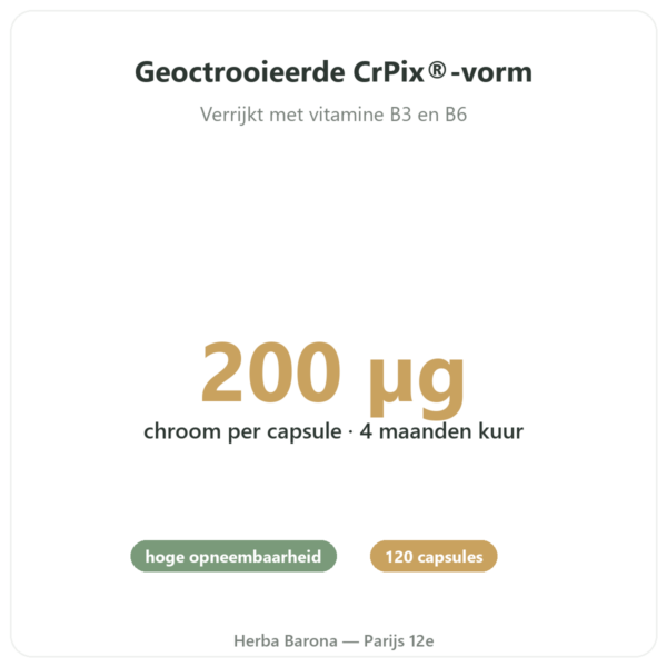 Chroompicolinaat 200 µg Novoma - 120 capsules voordelen en kerngegevens Paris Herba Barona