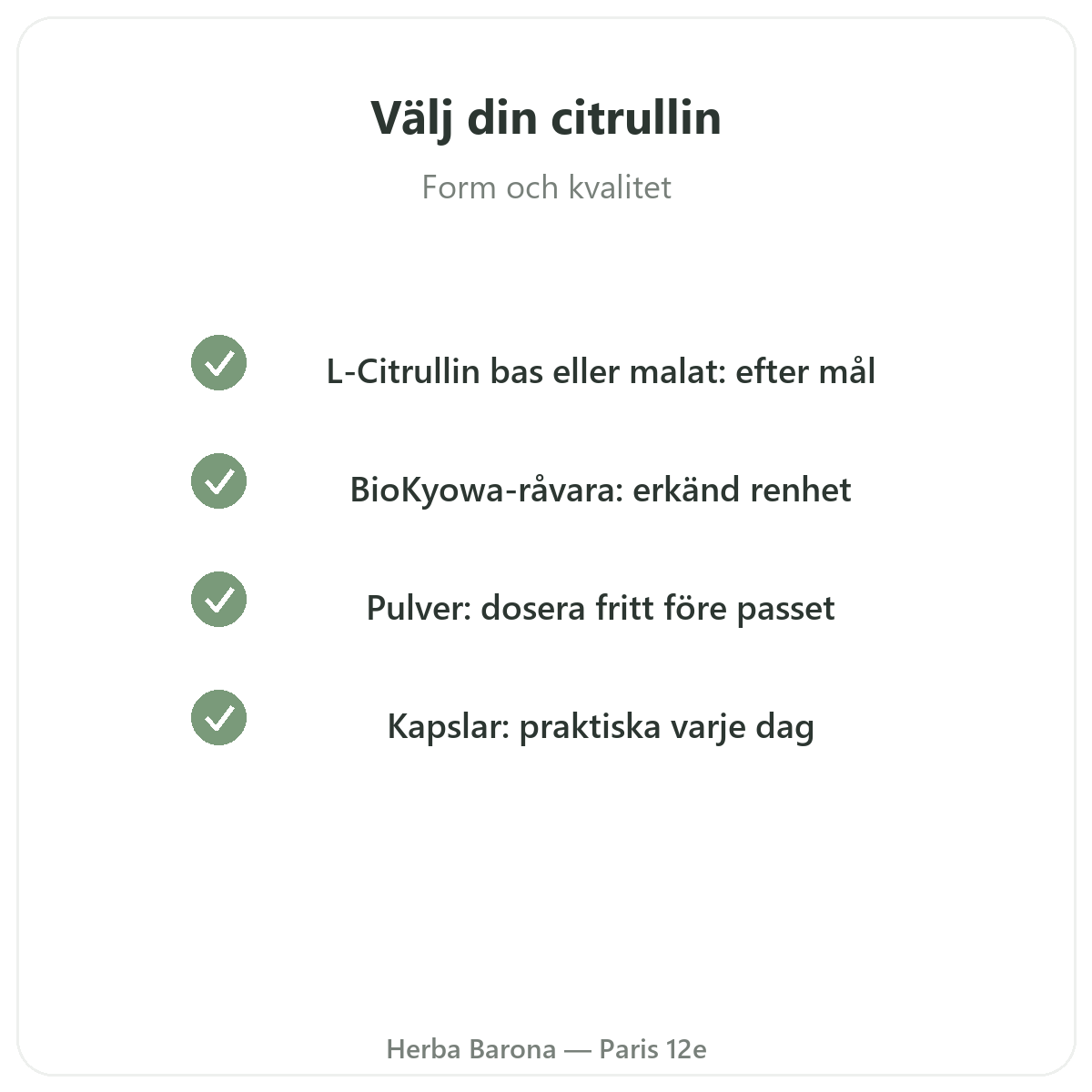 Citrullin i Paris – kvalitetslöften hos Herba Barona Paris 12e