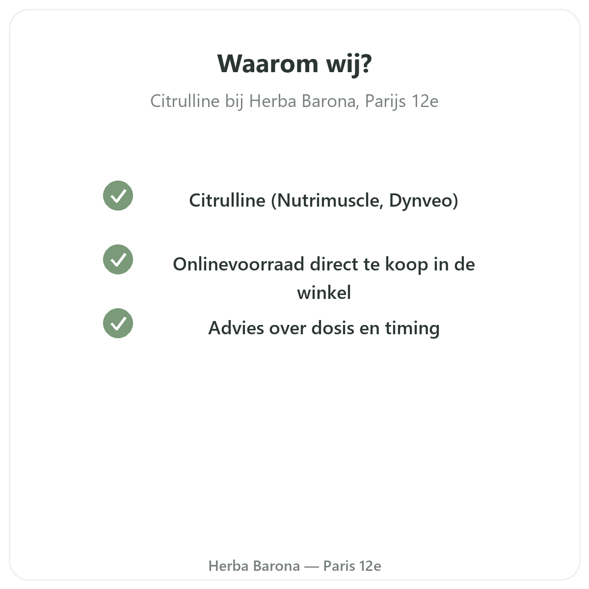 Waarom Citrulline kopen in Parijs bij Herba Barona Parijs