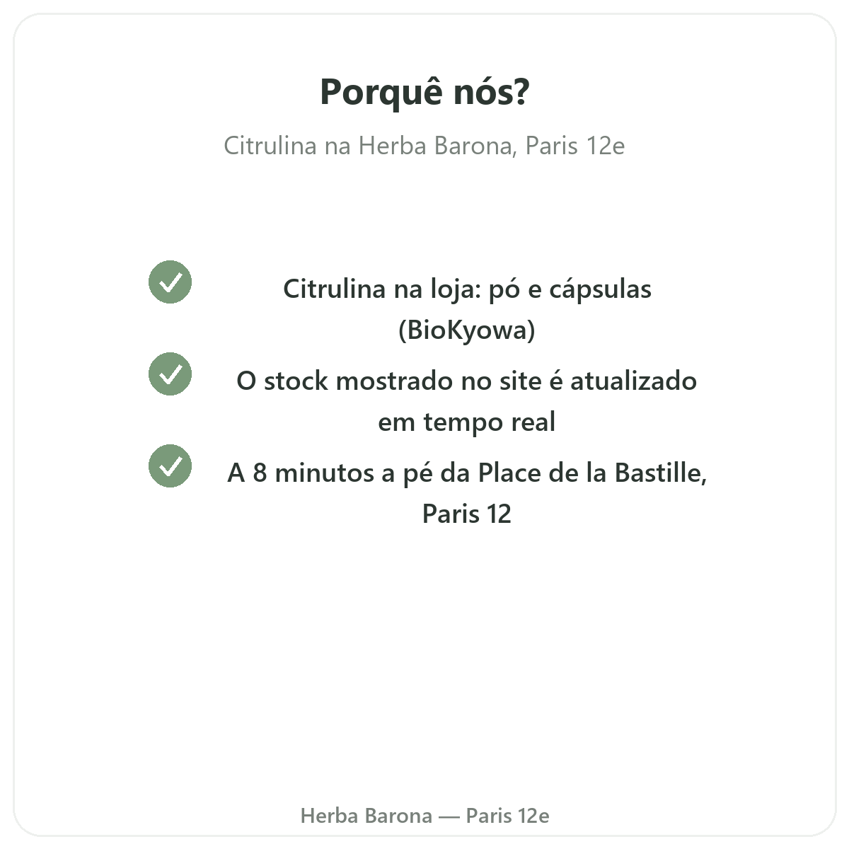 Porquê comprar Citrulina em Paris na Herba Barona Paris 12e