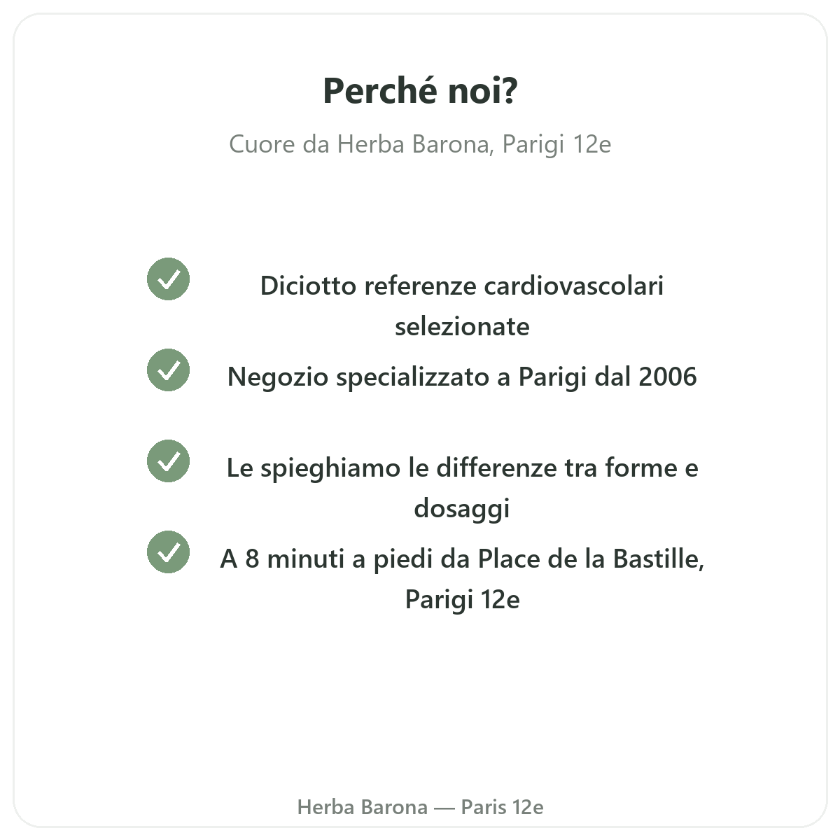 Perché acquistare i propri integratori per il cuore a Parigi da Herba Barona Parigi 12e