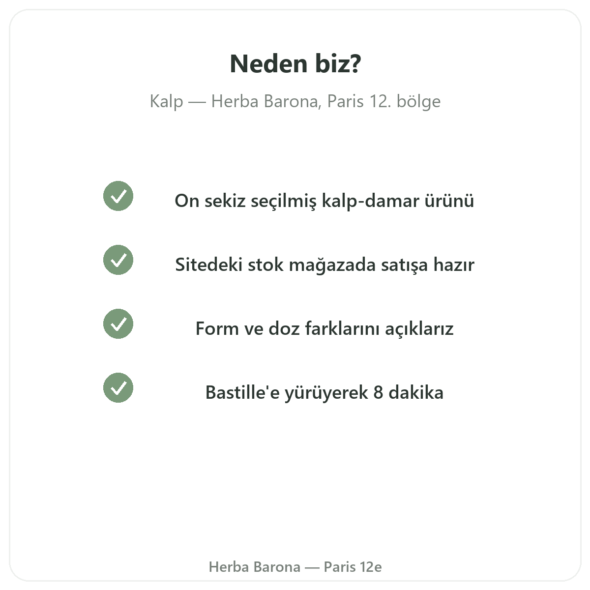 Neden Paris’te Herba Barona Paris 12. bölgeden kalp takviyesi satın almalı